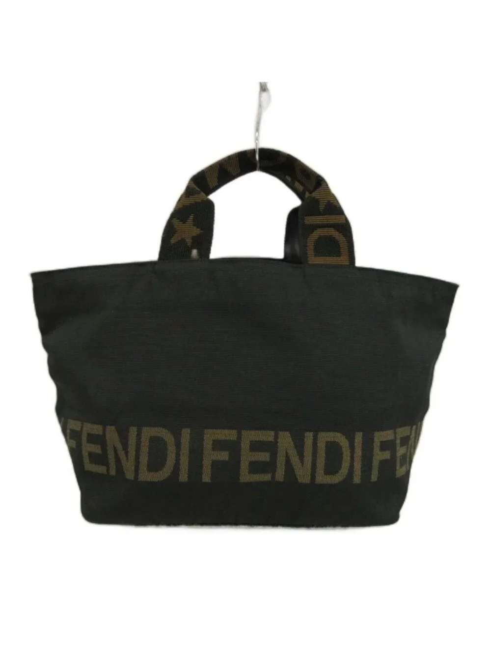 Fendi Vintage Mini Tote Bag Nylon Logo Black